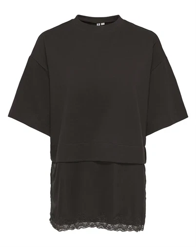 Only - ONLMexa Lace T-shirt - Black Coffee